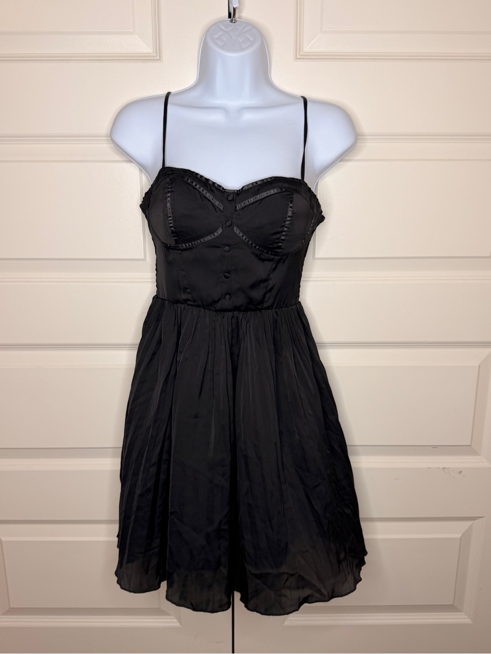 American Eagle Outfitters Black Spaghetti Strap Fit-and-Flare Dress